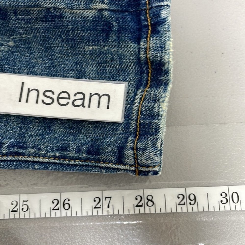 Insane Gene NWT Jeans Mid-Rise Skinny Dark Blue Denim Exposed Buttons Size 0 W23 - Picture 13 of 13